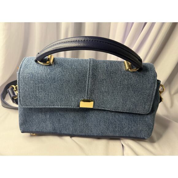 On 34th Kristt Small Denim Top Handle Crossbody, Exclusively at Macy’s - Picture 1 of 5